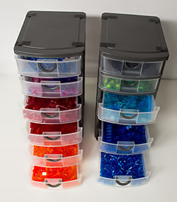 mini plastic drawer filled with Lego®