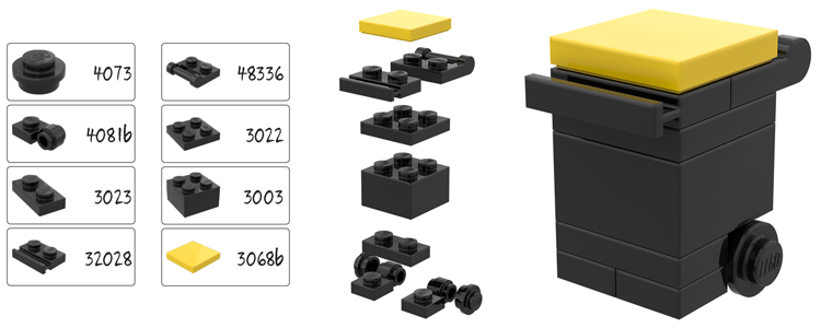 Lego® garbage can