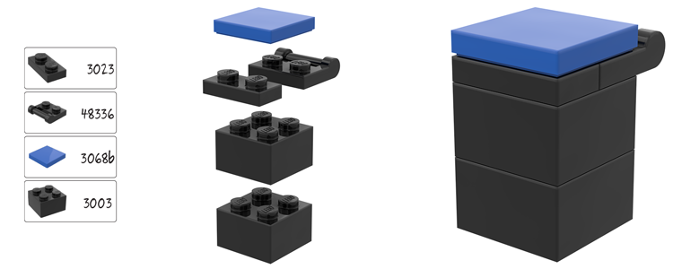 Lego® garbage can