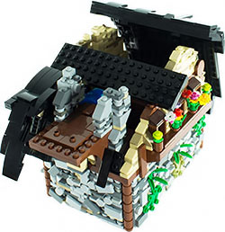 Lego® Moc Tutorial Medieval Hermit Rock Stone House 14