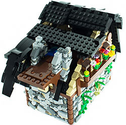 Lego® Moc Tutorial Medieval Hermit Rock Stone House 15