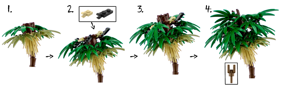 Lego® Beach Palme - Step 2 - Blätter