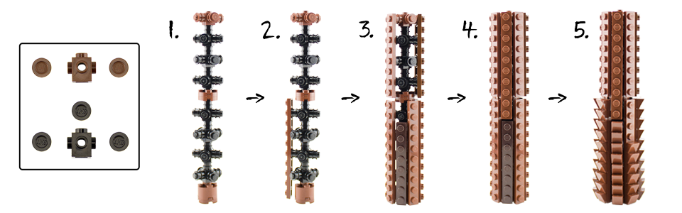 Lego® Dattel Palme - Aufbau - Stamm & Äste 