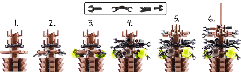 Lego® Dattel Palme - Aufbau - Stamm & Äste 