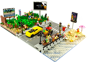 Lego® Moc Tutorial, Building Instruction, Walkthrough Lego® MOC Beach Street, Boardwalk